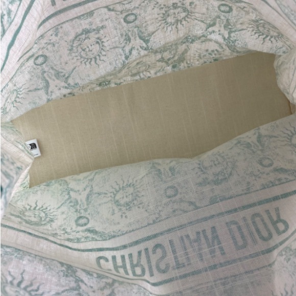 Christian Dior Dioriviera Linen Cotton Blend Tote Turquoise 2024 - Picture 7 of 10